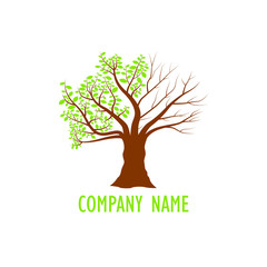 Logo tree vector illustration isolated on white background