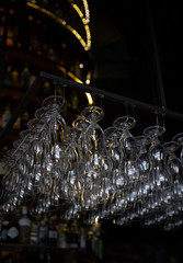 wine glasses hanging