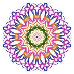 Round pattern flower mandala. circle floral ornament. Legend decorative vector illustration