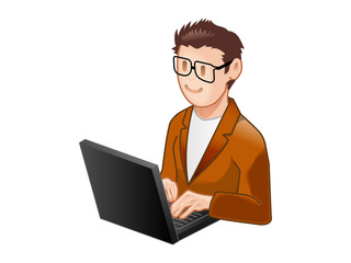 オフィスカジュアルの男性