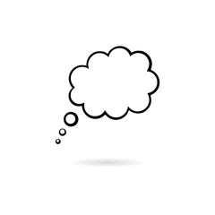 Black Thought cloud, Thought cloud icon or logo