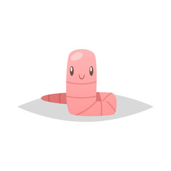 Cute worm vector isolated