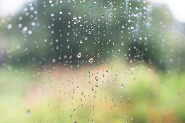 droplets of water on the glass summer autumn