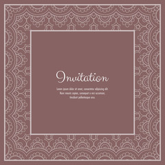 Abstract ornamental lace frame for greeting card or invitation