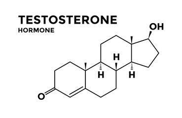 Testosterone male hormone structural chemical formula - obrazy, fototapety, plakaty