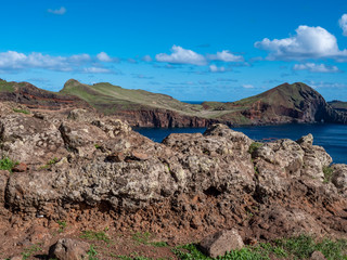 seascape view over Ponta de Sao Lourenco , Madeira Portugal