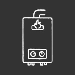Gas water heater chalk icon