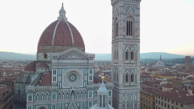 Aerial view on the city and Cathedral of Santa Maria del Fiore. Florence, Tuscany, Italy