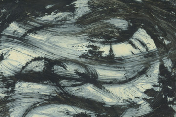 VERY hight resolution. watercolor stroke. Wallpaper with watercolor effect. Black acrylic paint stroke texture on white paper. Scattered art. Macro image. Hand made grunge. Art