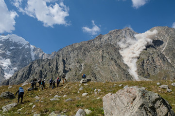 Fototapeta na wymiar Rockfall in the Caucasus