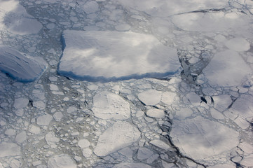Icebergs broken off from the Antarctic Ice Shelf