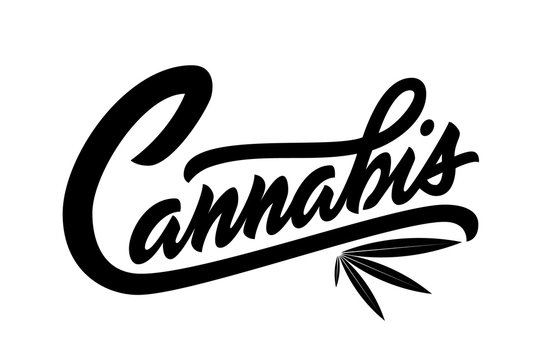 Lettering cannabis for ads, logo, banners