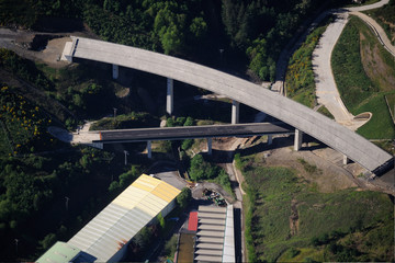 THE BASQUE COUNTRY, SPAIN, TUNELES Y VIADUCTOS DE LAS OBRAS DEL TREN DE ALTA VELOCIDAD (Y GRIEGA VASCA) EN LA ZONA DE BERGARA.