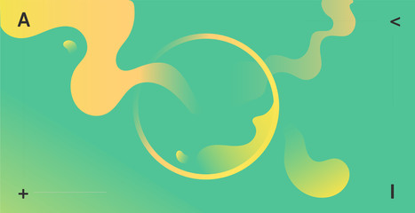 Fototapeta premium Abstract green and yellow neon color background with circle in the middle. Abstract vector illustration, horizontal.