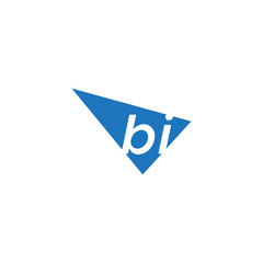 initial two letter bi negative space triangle logo