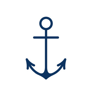 Yacht anchor logo illustration on white background