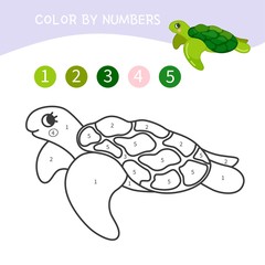 Coloring book for children. Cartoon sea animal.