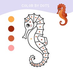 Coloring book for children. Cartoon sea animal.