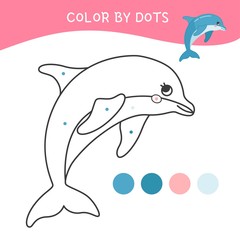 Coloring book for children. Cartoon sea animal.