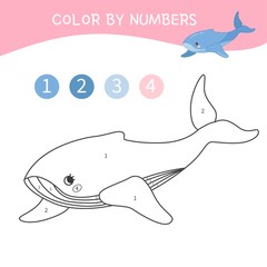 Coloring book for children. Cartoon sea animal.