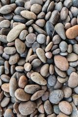 variety of gravel decorated on ground in garden