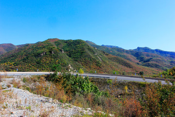 Winding mountain roads