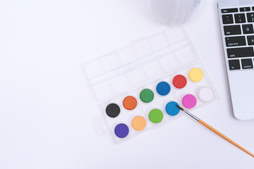 colourful paint palette