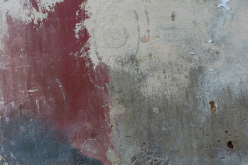 Old cement plaster walls with stains of paint. Grunge texture.