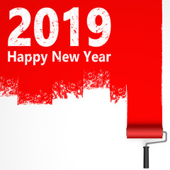 paint roller concept New Year 2019