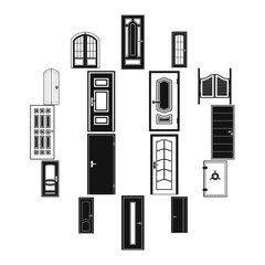 Doors icons set in simple style for any design