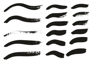 Calligraphy Paint Brush Curved Lines High Detail Abstract Vector Background Set 66