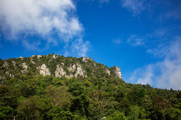 Fototapeta na wymiar mountain hill blue sky nature landscape