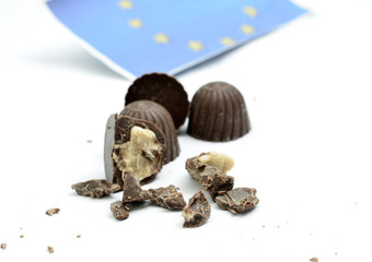 chocolate candies sweets isolated on a white background