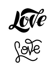 Love modern lettering isolated on white background.