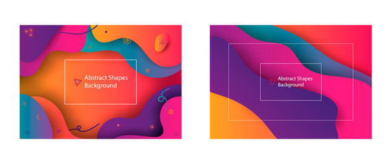 Abstract background with color elements fluid gradient. Dynamic style banner design form liquid concept. Creative illustration for poster, web, landing, page, cover, ad, greeting, card, promotion.
