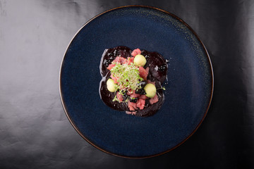 Raw seafood tuna tartare