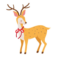 Cute deer on white background