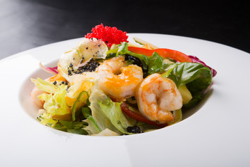 Elegant fresh prawn salad