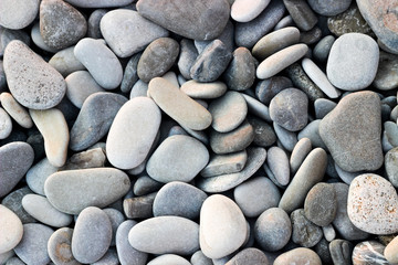 gray stones, many stones, round stones of gray color