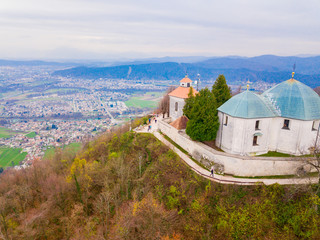 Mount Saint Mary (Slovene: Šmarna gora, Smarna gora), originally known as Holm, is an popular hiking site  north of Ljubljana, Slovenia