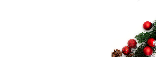 Red christmas holidays decoration on a white background