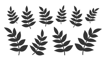 Set of Leaves. Vector. Silhouette