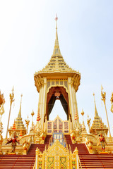 Fototapeta na wymiar Bangkok, Thailand - November 04, 2017; The Beautiful Royal Gold Crematorium for King Bhumibol Adulyadej in bangkok at November 04, 2017