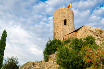 Fototapeta na wymiar San Juan castle, sunny day. Blanes Costa Brava, Catalonia