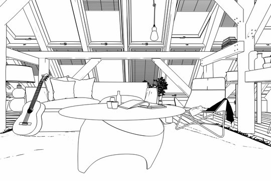 My place under the roof 07 (drawing)