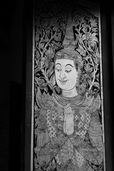 Fototapeta premium beautiful Thai art, guardian angle image at a temple chruch 