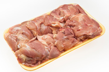 Fresh chicken chops in package