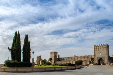 Fototapeta na wymiar Walls of Madrigal de las Altas Torres in Avila