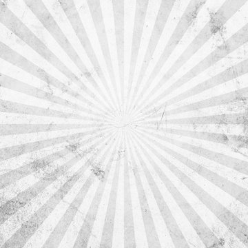 White and gray sunburst vintage and pattern background with space.