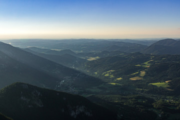 View on a valley in Rax Alps